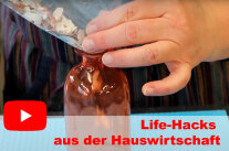 Video mit Schriftzug Life-Hacks aus der Hauswirtschaft