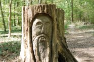 geschnitztes Gesicht in Baumstumpf